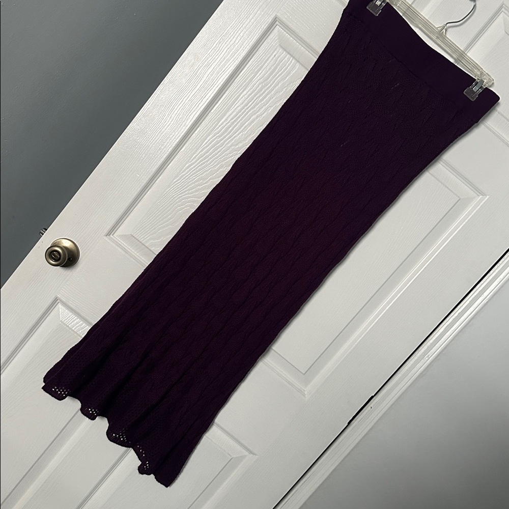 Purple Knit Maxi Skirt